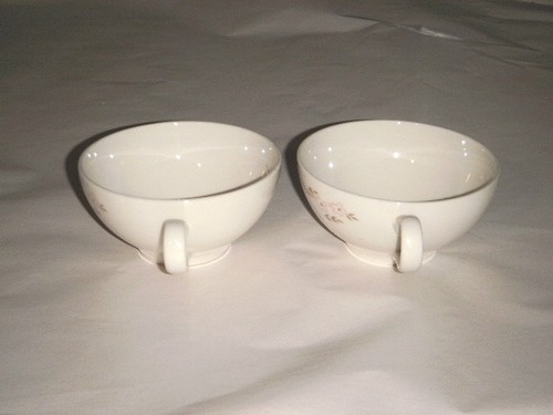 TAYLORTON TST VINTAGE PAIR JOHN GILKES ECHO DELL COFFEE TEA 2" CUPS BLUE FLORAL - Picture 2 of 11