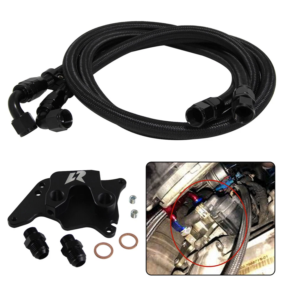 AN10 Oil Filter Sandwich Adapter Hose Line Kit For Mini Cooper S R56 1.6L 06-12 - Image 4 of 4