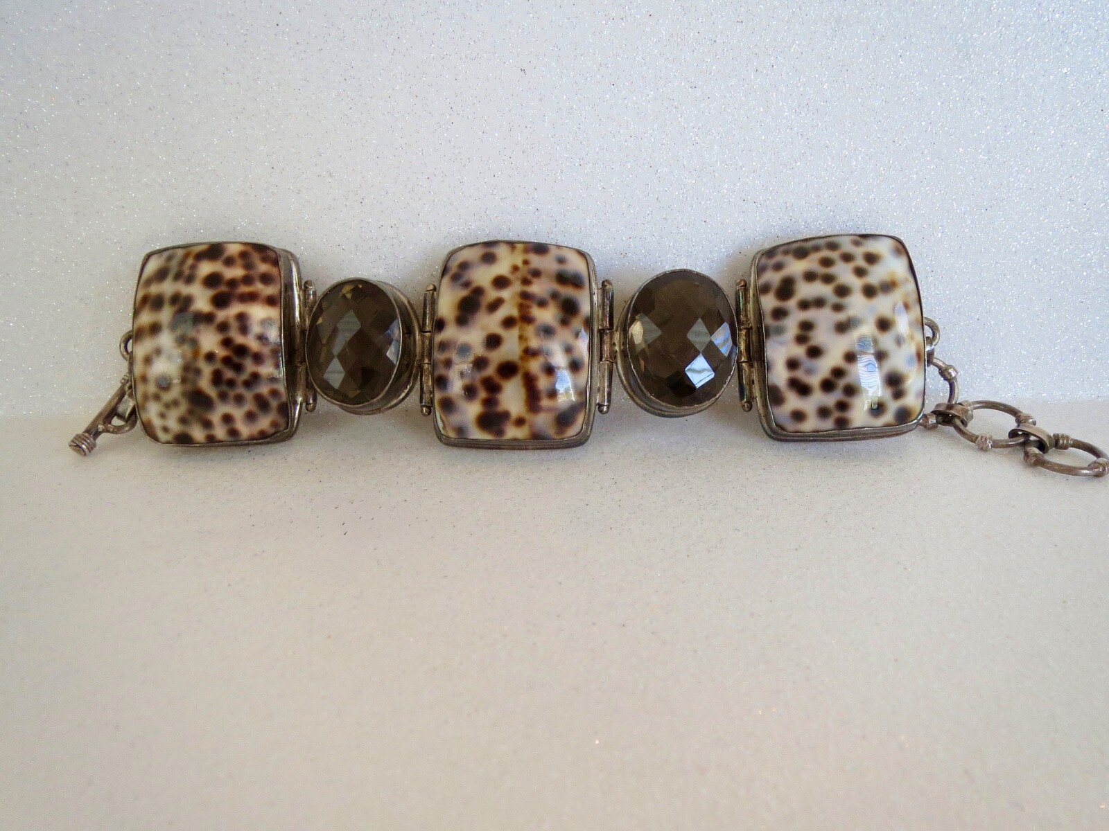 Large Statement STERLING SILVER Tortoise & Smokey… - image 1