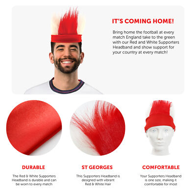 SHRIMPS ANTONIA HEADBAND RED カチューシャ ENGLAND SUPPORTER HEADBAND FOOTBALL WORLD CUP FUNNY HAIR ST GEORGE