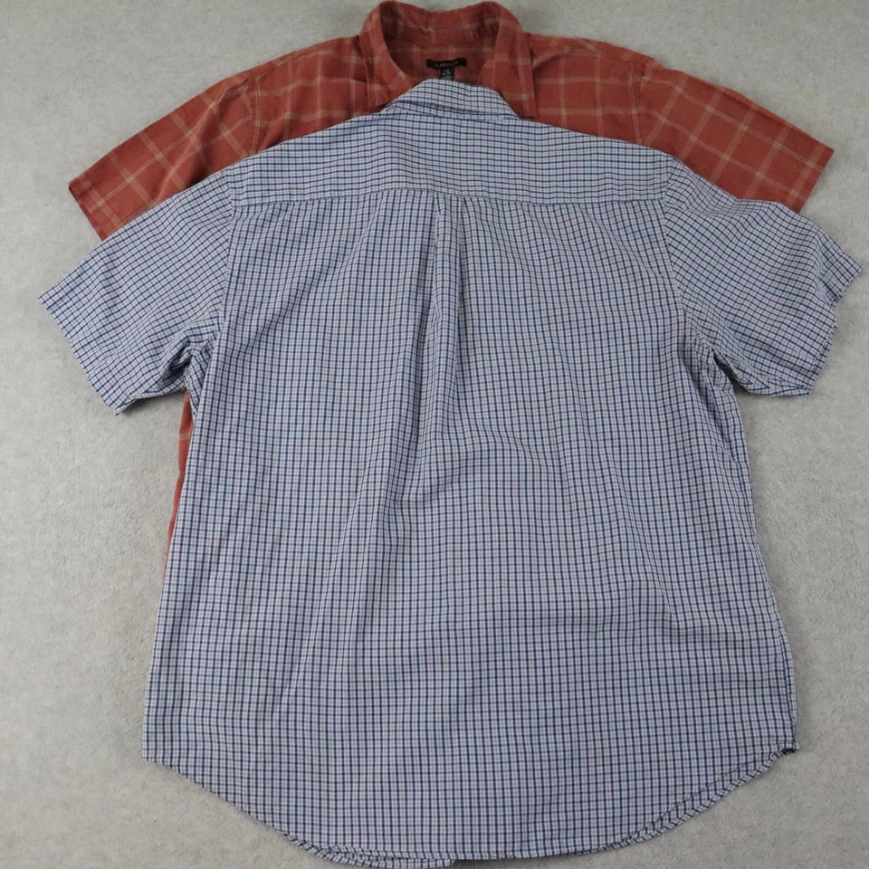 Van Heusen Shirt Mens Large 16-16.5 Pocket Button Up Plaid Short Sleeve Lot of 2 - Image 3 of 4