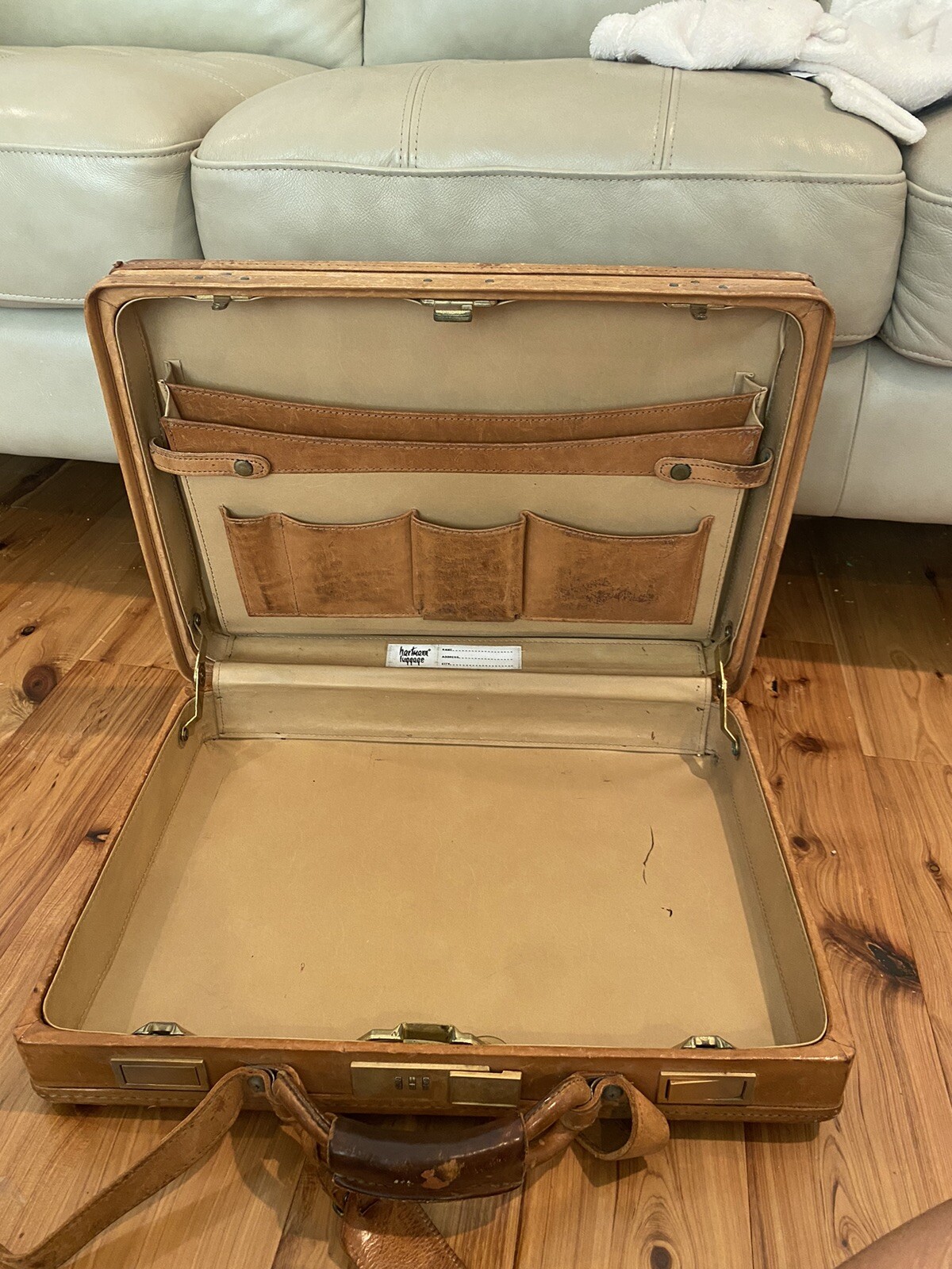 hartmann Luggage briefcase vintage leather tan Combin… Gem