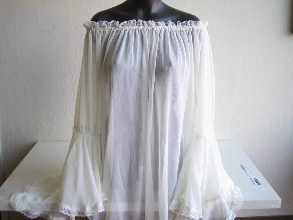 ADULTO MUJER DAMA BLANCO PIRATA BLUSA CAMPESINA RENACENTISTA NIÑA DISFRAZ CAMISA Foto 2 de 2