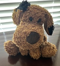 Vintage Floppy Plush Puppy Dog Brown W/ Black Spots Hound
