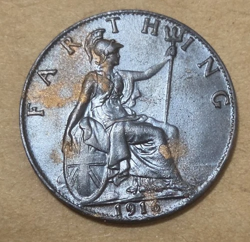 1916 George V Farthing — photo from the most recent tracked eBay sale