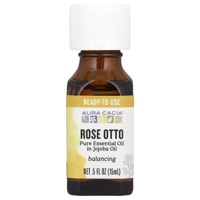 Aura Cacia, Rose Otto, In Jojoba Oil, .5 fl oz (15 ml)