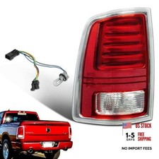 LED Tail Lights Compatible with 2013-2018 Dodge Ram Chrome Red Left Driver Side