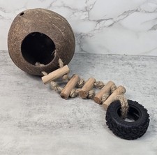 Hanging Coconut Cave Reptile Hide Ladder Suction Hang Wood Hemp Hermit