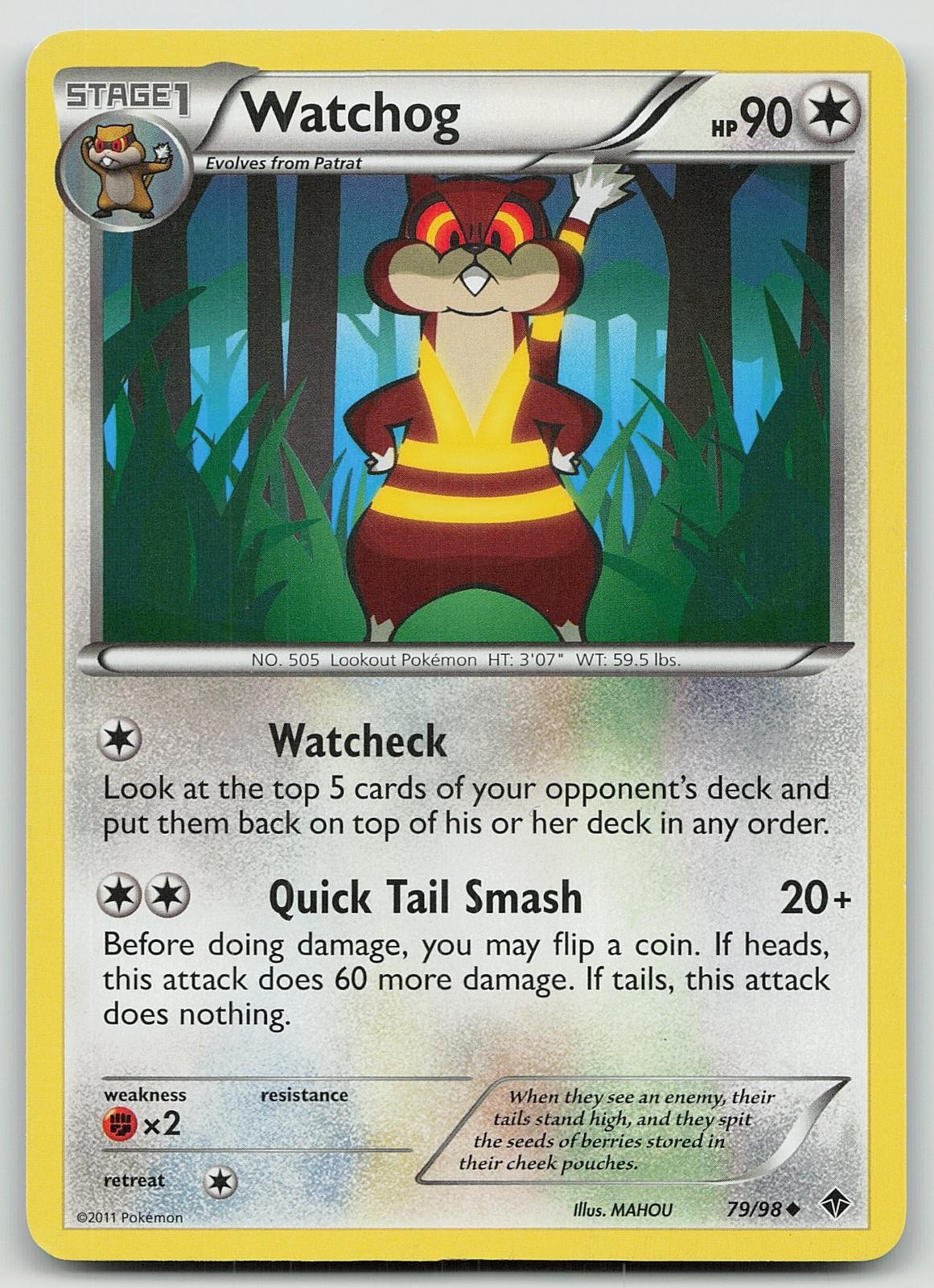 Pokemon Watchog 79/98 Emerging Powers Uncommon LP