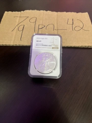 2026 MS69 American Silver Eagle Dollar NGC Graded And Slabbed
