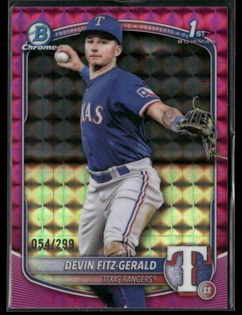 2025 Bowman Chrome Devin Fitz Gerald Fuchsia Geometric /299 1st Prospect #BCP158