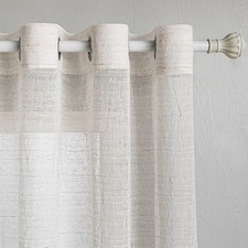 Curtains with eyelets curtain boho curtains short semi-sheer curtain linen op...
