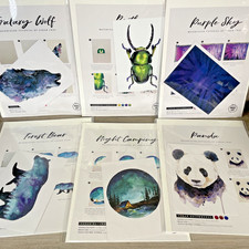 Lets Make Art LMA LOT of 6 NEW Watercolor Tutorials Sarah Cray Assorted Sky Wolf