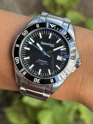 Eberhard & Co Scafograf 300 Watch 41034 Automatic Date Mens 43mm Swiss Made