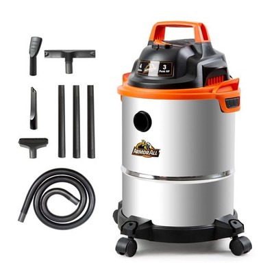 Armor All VO408S 0901 4 Gallon 3 Peak HP Stainless Steel Wet/Dry Vacuum, Orange