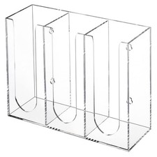 Acrylic Coffee Cup and Lid Storage Organizer, 3 Compartment Disposable Paper ...