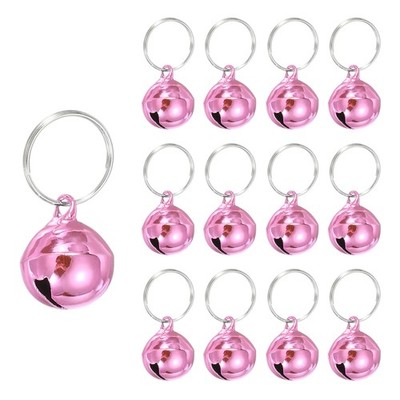12 PCS Dog Bell, Cat Bell Dog Collar Small Pet Bells Keychain, Pink