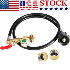 4FT Propane Adapter Refill Adapter Hose, Universal QCC1/Type 1 with Propane Gaug