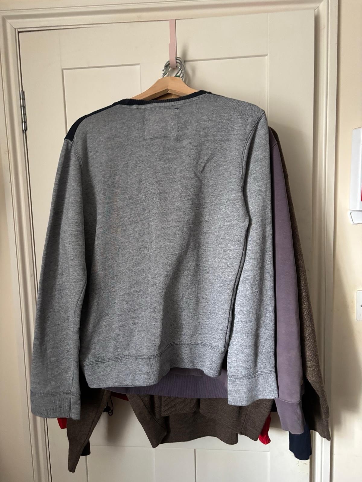Twisted Soul Men's Grey Marl Crewneck Sweatshirt Shoulder Panels Pocket Size M image 3