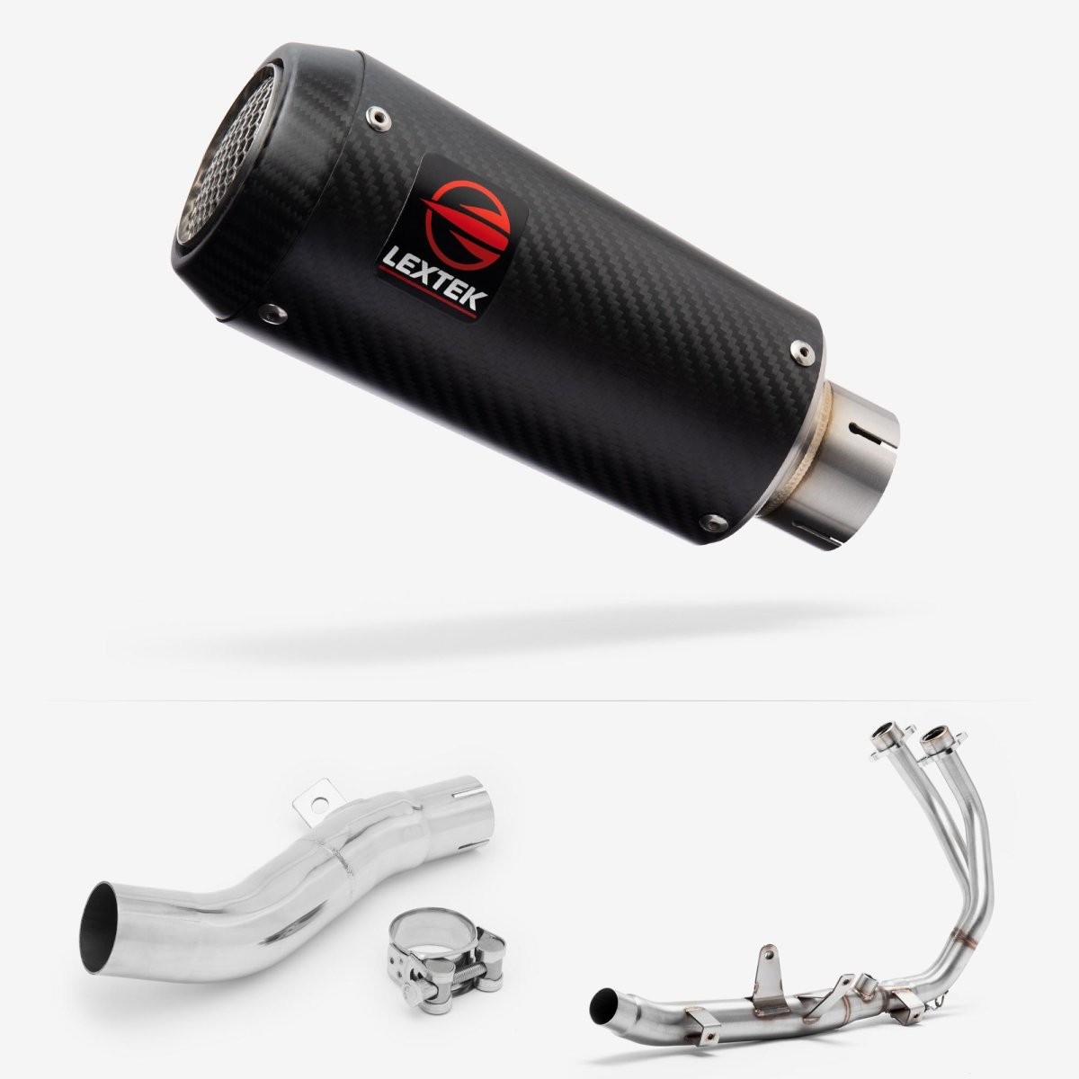 Lextek Carbon Fibre CP9C 180mm Exhaust System Silencer Polished Rear EXKT4111