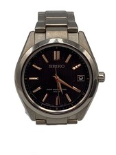 SEIKO Solar Watch Analog Stainless BLK SLV 7b24 0bh0