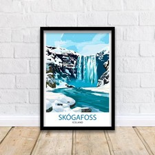 Skogafoss Waterfall Travel Poster