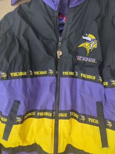 Minnesota Vikings Pro Player NFL 1994 75th Puffer Coat Jacket Large Vintage - Picture 3 of 11