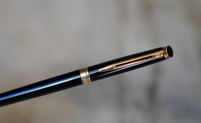 Waterman Hemisphere Fountain Pen In Black Lacquer - Medium Nib