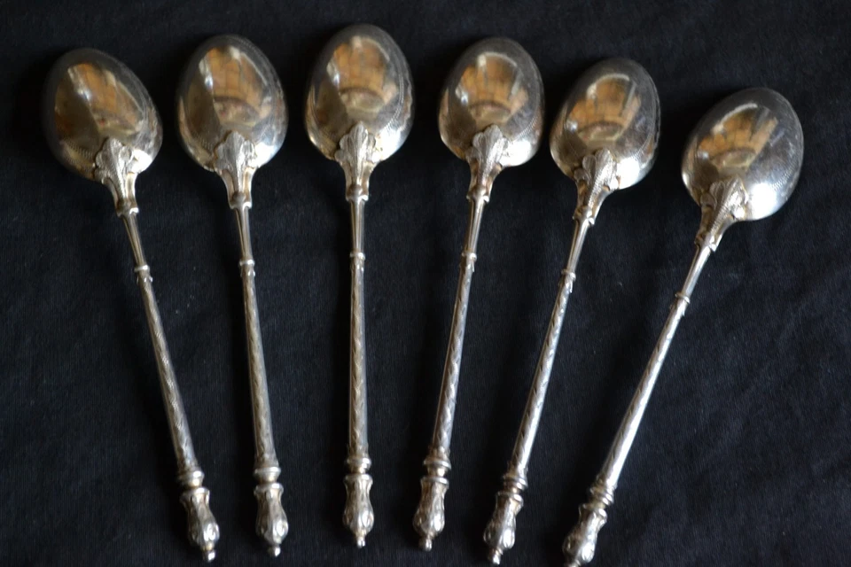 6 cuilleres argent russe paul massat napoleon III - Photo 4/4