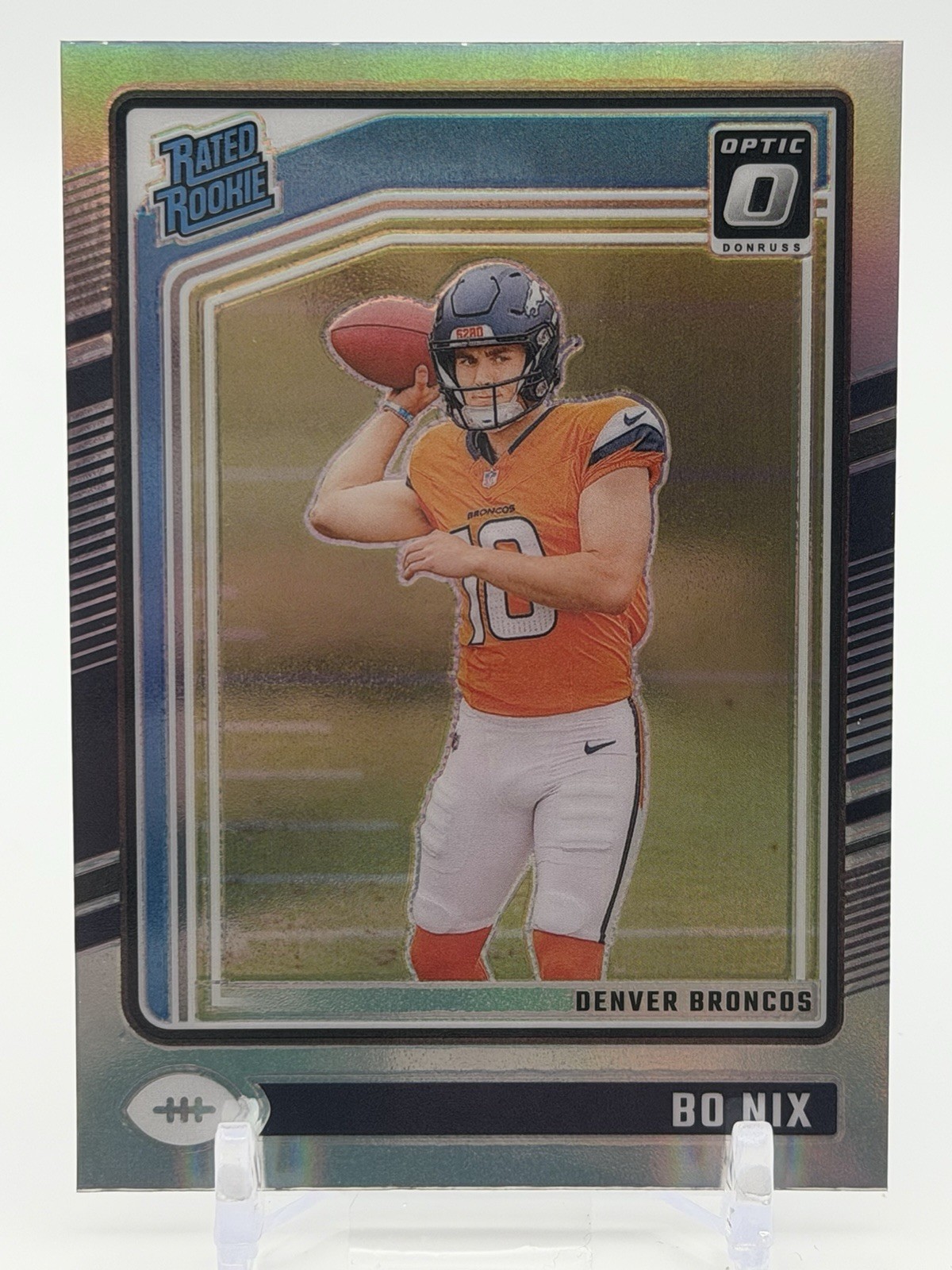 Panini 2024 Donruss Optic Bo Nix Rated Rookie #209 Holo Prizm Broncos