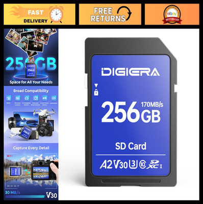 256GB SDXC UHS-I Memory Card - 170MB/s, C10, U3, V30, 4K UHD, for Cameras & Devi