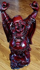 Rare Large 23  Laughing Buddha Statue Red Res...