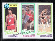 1980-81 Topps George Gervin Ricky Sobers Julius Erving #208-49-1 HOF s7f