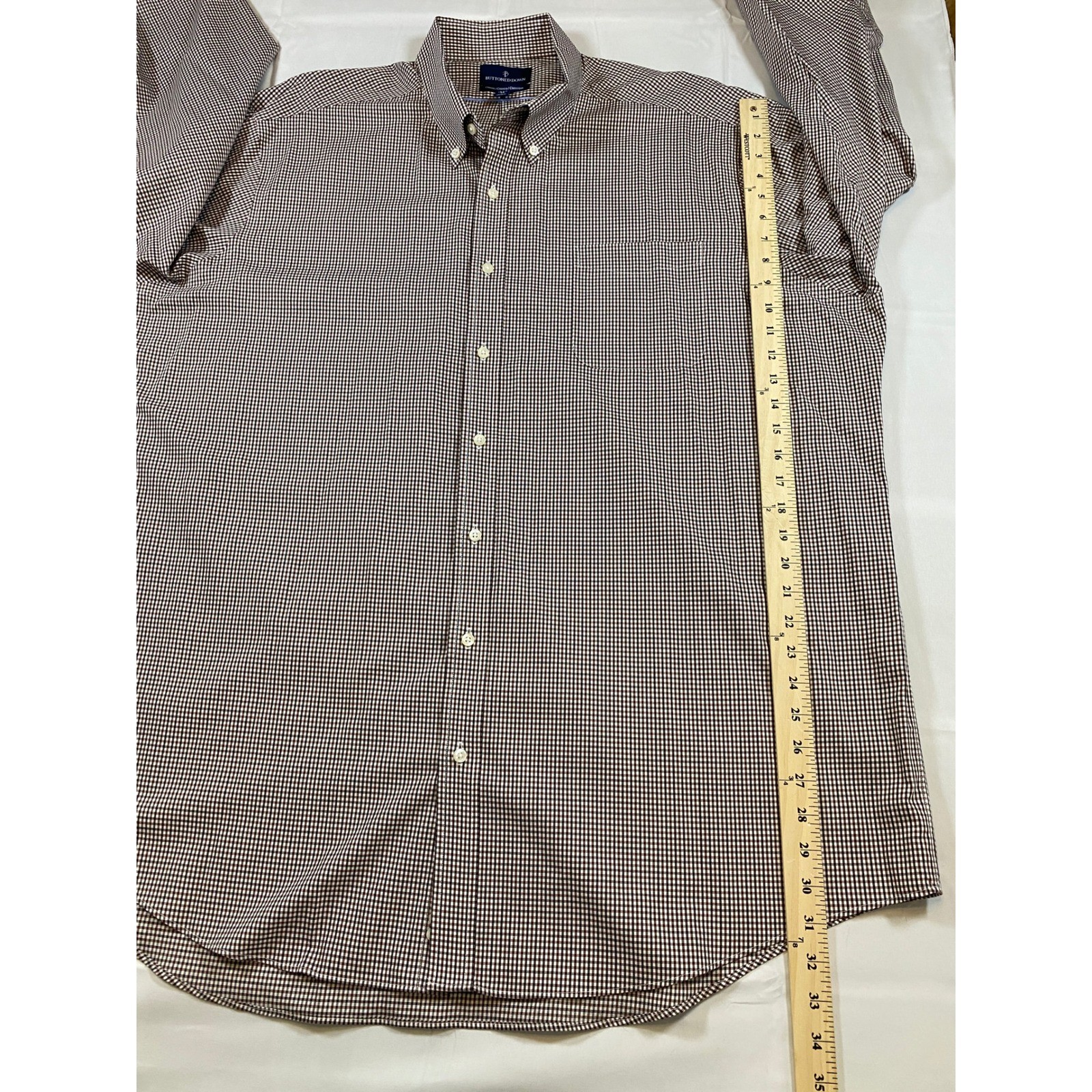 Buttoned Down Mens Gingham Check Long Sleeve Butt… - image 6