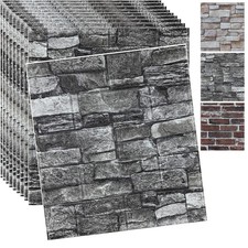 10PCS 3D Wall Panels Peel and Stick 3D Brick Wallpaper Peel and Stick Faux Stone