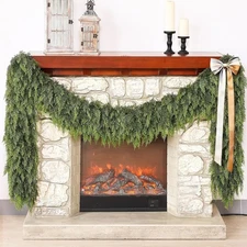 Real Touch Cedar Garland - Artificial Christmas Garlands Faux Green Cedar Fake 