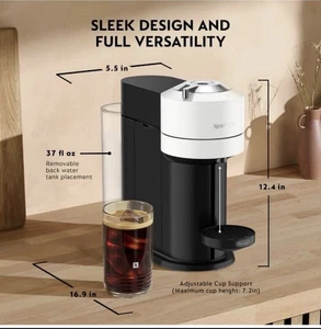 Nespresso Vertuo Next Café et Espresso Maker de De'Longhi, Blanc