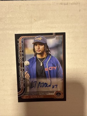 2025 Topps Series 1 - 2025 First Pitch Autographs C.J. Stroud #FPA-CS Black /10