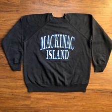 Vintage Tultex Mackinac Island Adult Large Crew Neck Pullover Sweater