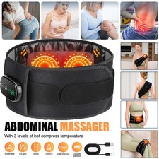 Cordless Infrared Heated Back Support Lumbar Lower Back Massage Belt Pain Relief