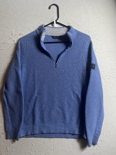 Rhone Walden M Medium Mens 1/4 Zip Waffle Knit Sweater Wool Cashmere Blue 102171