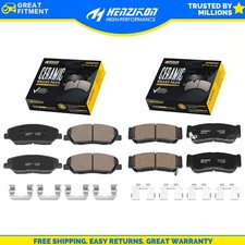 Front and Rear Ceramic Brake Pads with Hardware for 2007 - 2009 Hyundai Santa Fe