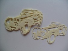 10 DIE CUT CREAM CARS  FOR CRAFTS