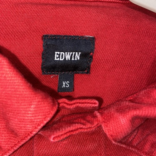 EDWIN Anthropologie Women's SIA Denim Jacket M Scarlet 80s Cropped Colorful NWT - Picture 3 of 8