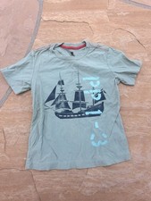 Tea Collection Green Boat Short Sleeve Shirt 100 Cotton Boy Size 8