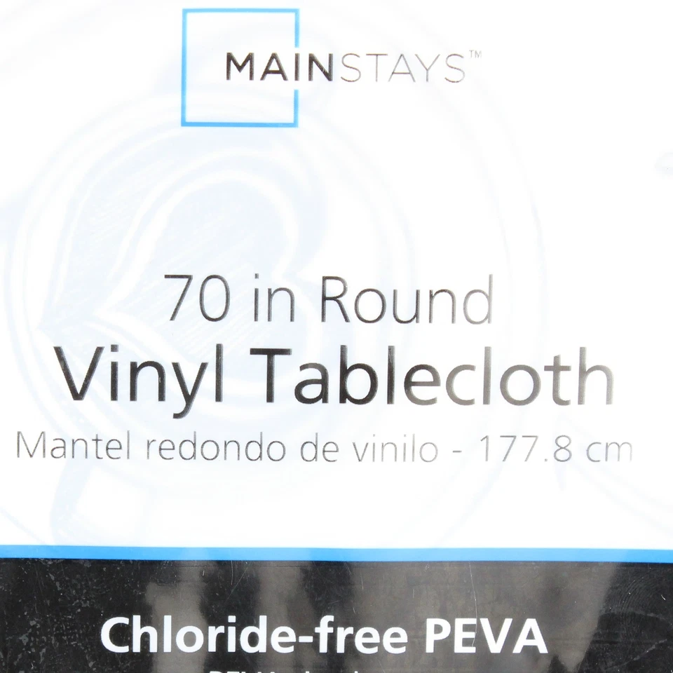 Walmart Mainstays 70" Round Vinyl Tablecloth 2018 Coffee/Tea Patterned - Image 3 of 4