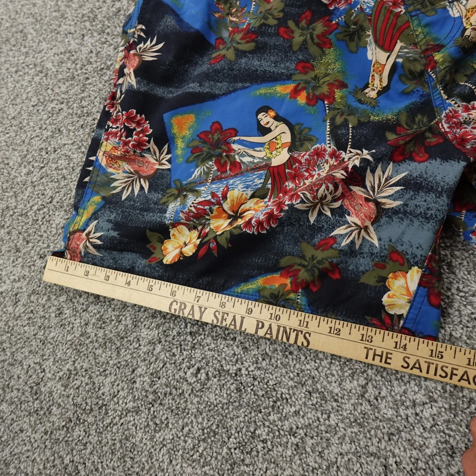 De Colección Pantalones Cortos Gloria Desteñidos Para Hombres XL Floral Hawaiano Hula Niñas Bañador Años 90 Y2K Foto 3 de 4