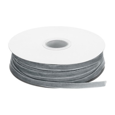 Samtband Geschenkverpackung 50 Yard x 1/4 Zoll Grau Einseitiges Samtbandrolle