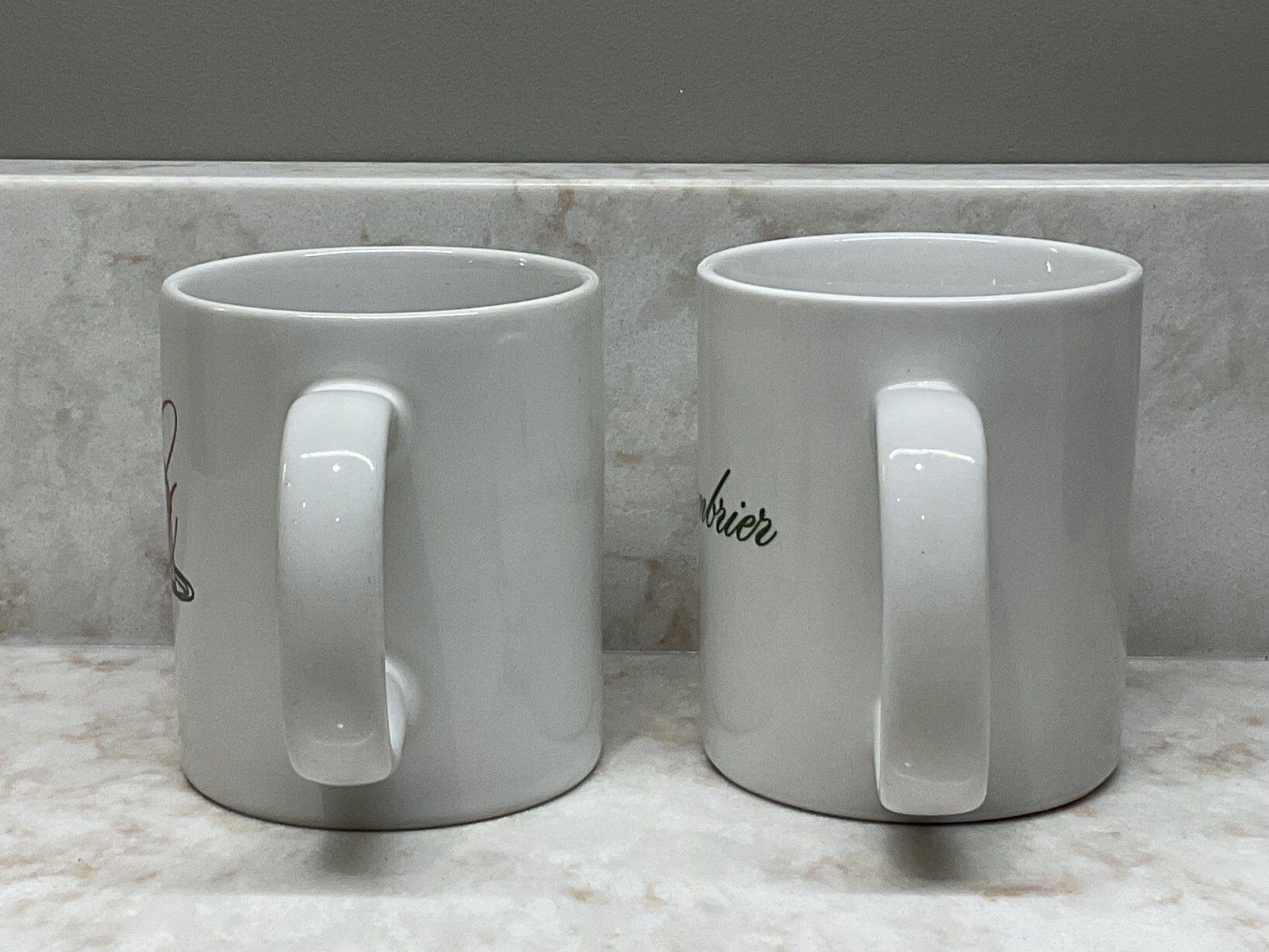GREENBRIER HOTEL RESORT 12 oz COFFEE MUG LOT OF TWO WHITE SULPHUR SPRINGS WV
