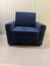 Olly Velvet Single Sofa Bed In Dark Blue (velvet)